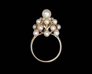 Mayuyama & Co. Cultured Pearl Cluster Ring