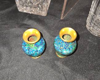 Pair of Miniature Chinese Cloisonné Vases