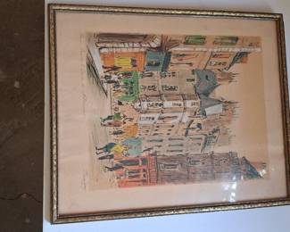 Jean-Gabriel Daragnès Etching: Paris, Rue de l'École de Médecine