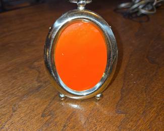 Vintage Oval Portrait Frame with Orange Insert