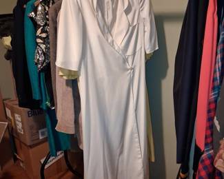 Vintage White Silk Wrap Dress - Emika Fashion