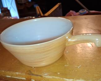 Fire-King Peach Lusterware Beehive Soup Bowl