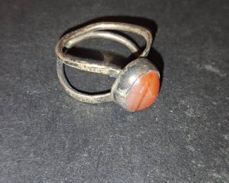 Vintage Sterling Silver and Carnelian Ring - Touareg Style
