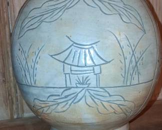 Korean Buncheong Style Moon Jar