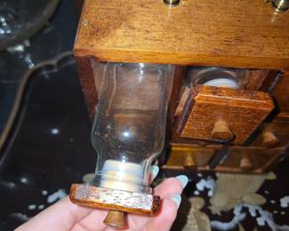 Vintage Wooden Spice Apothecary Cabinet