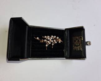 Chaumont Pearl and Gold Branch Brooch