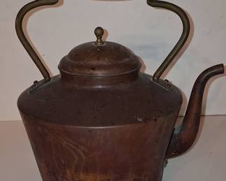 Vintage Copper Tea Kettle with Ebonized Handle, Made in Portugal