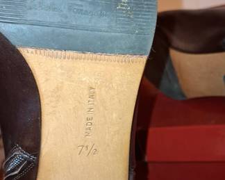 Salvatore Ferragamo Brown Leather Riding Boots