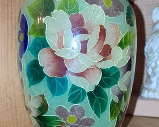 Japanese Cloisonné Enamel Vase 6"
