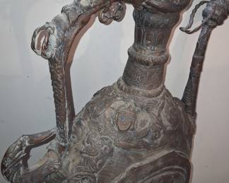 Antique Indo-Persian Engraved Copper Ewer