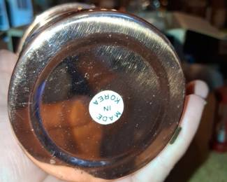 Vintage Baker Hart & Stuart 4-Piece Copper and Ceramic Coffee Mug Set