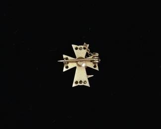 Vintage Sigma Chi Fraternity Pin with Seed Pearls and Enamel