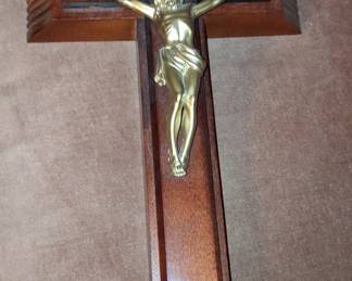 Vintage Sick Call Crucifix with Holy Water Bottle