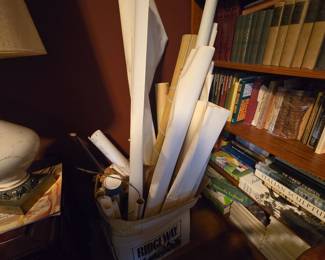 Lot of Assorted Rolled Paper Documents and Books