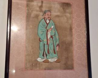 Vintage Chinese Scholar Portrait Painting