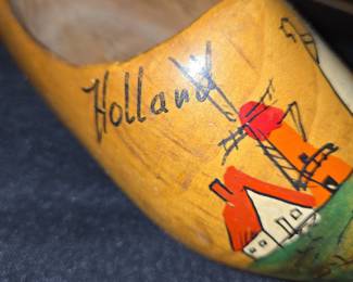 Vintage Hand-Painted Wooden Klompen Souvenirs