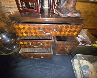 Victorian Miniature Parquetry Jewelry Box