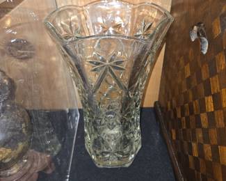 Anchor Hocking "Star of David" Pressed Glass Vase
