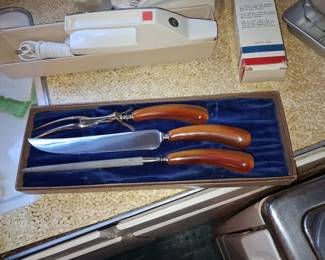 Vintage Carving Set with Bakelite Handles