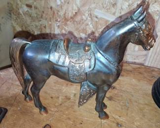 Vintage Copper/Bronze Western Horse Figurine with Saddle