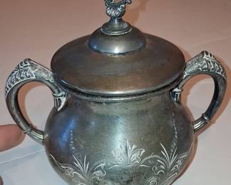 Barbour Silver Co. Quadruple Plate Sugar Bowl with Lid