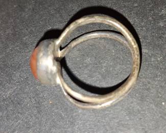 Vintage Sterling Silver and Carnelian Ring - Touareg Style