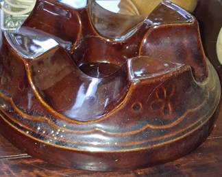Mid-Century Modern Orange Ceramic Cheese Keeper or Covered Dish