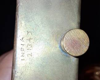 Vintage Etched Brass Letter Holder with Handle, Made in India