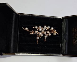 Chaumont Pearl and Gold Branch Brooch