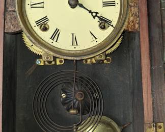 Antique Seth Thomas "Flora" Walnut Wall Clock
