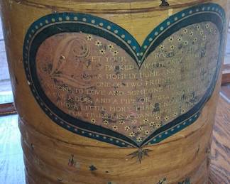 Hand-Painted Folk Art Milk Can with Verse