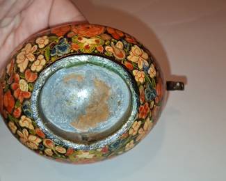 Kashmiri Papier-Mâché Kashkul Begging Bowl
