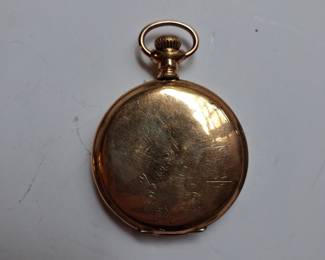 Lady Waltham 14K Gold Engraved Hunter Case Pocket Watch, ca. 1903