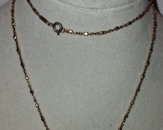 Rose Gold Tone Heart Pendant Necklace with Clear Stones
