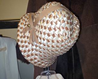 Vintage Woven Ribbon Cloche Hat