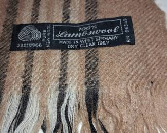 Vintage West German Lambswool Plaid Scarf