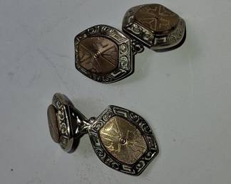 Krementz Art Deco Two-Tone Octagonal Cufflinks