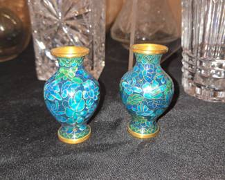 Pair of Miniature Chinese Cloisonné Vases