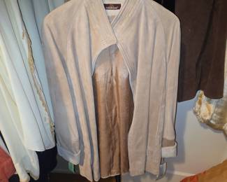 Jordache Vintage Tan Suede Open Front Jacket