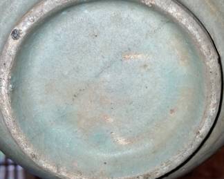 Korean Celadon Vase with Crane and Cloud Motifs