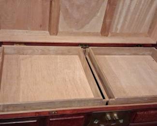 Vintage Chinese Rosewood Blanket Chest with Burl Wood Veneer 39"x20"x25"