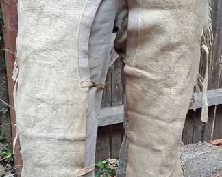 Vintage Deerskin Western Chaps with Fringe
