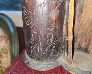 Vintage Carved Bamboo Brush Pot