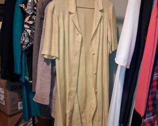 Vintage Light Yellow Linen Shirt Dress