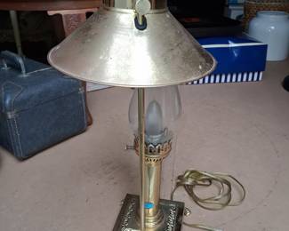 Vintage Brass Orient Express Paris Istanbul Style Table Lamp