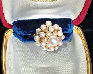 Mayuyama & Co. Cultured Pearl Cluster Ring