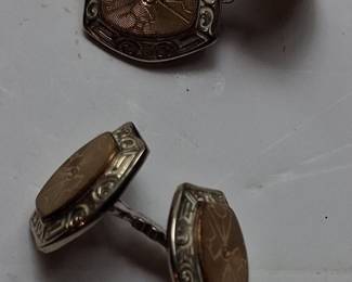 Krementz Art Deco Two-Tone Octagonal Cufflinks