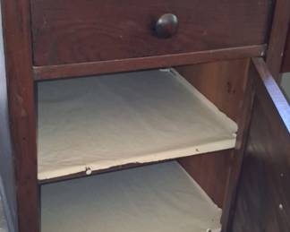 Vintage Wood Bedside Commode Cabinet