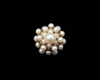 Mayuyama & Co. Cultured Pearl Cluster Ring