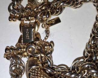Monet Gold-Tone Mesh and Chain Bracelet